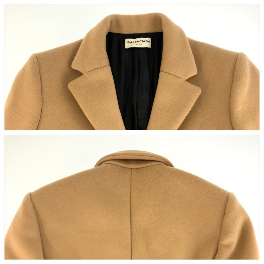 26121
BALENCIAGA バレンシアガ サイズ38 ベージュ ウール / アセテート / レーヨン コート チェスターコート レディース A56