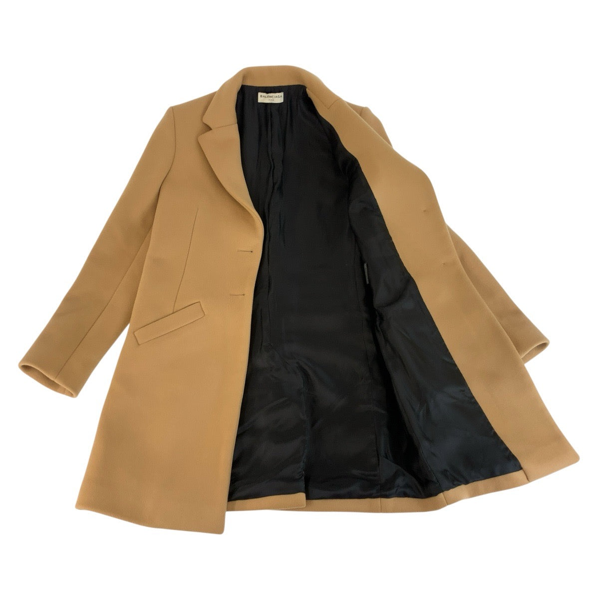 26121
BALENCIAGA バレンシアガ サイズ38 ベージュ ウール / アセテート / レーヨン コート チェスターコート レディース A56