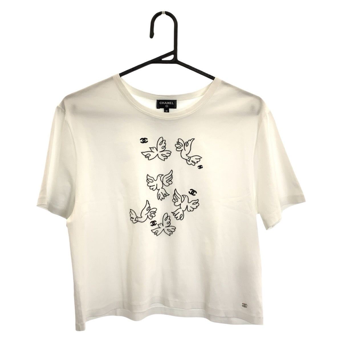 26124
CHANEL シャネル クルーズコレクション ジャン コクトー サイズM ホワイト コットン 半袖Tシャツ クルーネック レディース ABP105