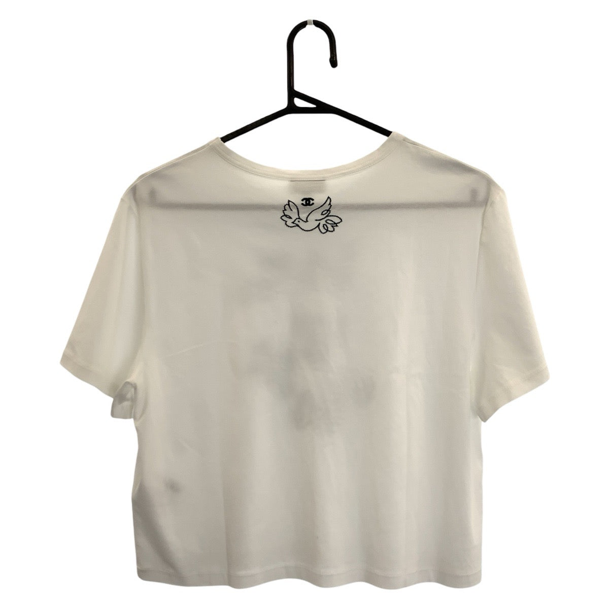 26124
CHANEL シャネル クルーズコレクション ジャン コクトー サイズM ホワイト コットン 半袖Tシャツ クルーネック レディース ABP105