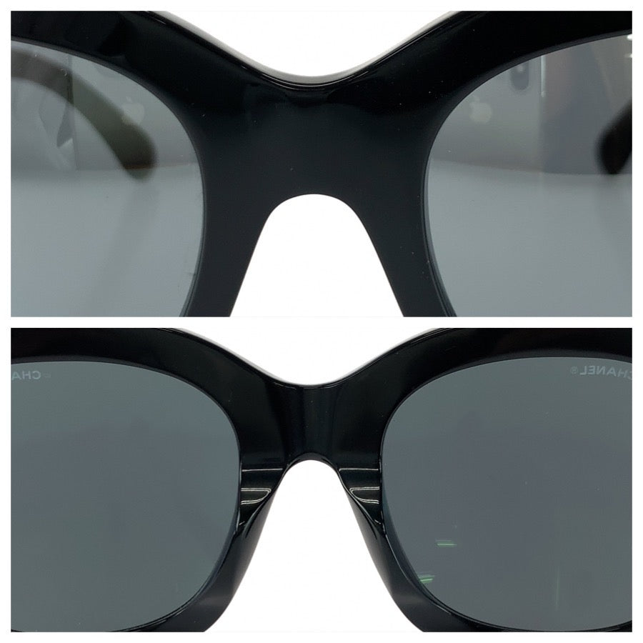 26131
CHANEL シャネル ココマーク サイズ53□23 ブラック グレー シルバー金具 プラスチック 5357-A c.501/26 サングラス 男女兼用 スクエア レディース A36