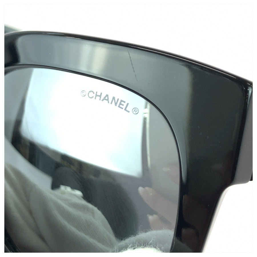 26131
CHANEL シャネル ココマーク サイズ53□23 ブラック グレー シルバー金具 プラスチック 5357-A c.501/26 サングラス 男女兼用 スクエア レディース A36