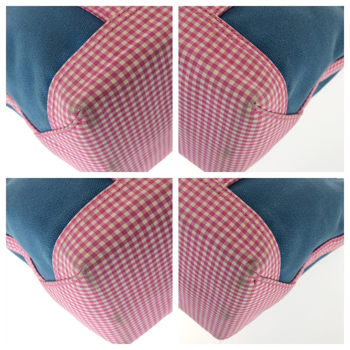 26132
POLO RALPH LAUREN ポロ ラルフローレン ブルー ピンク ゴールド金具 キャンバス トートバッグ ハンドバッグ レディース AB2