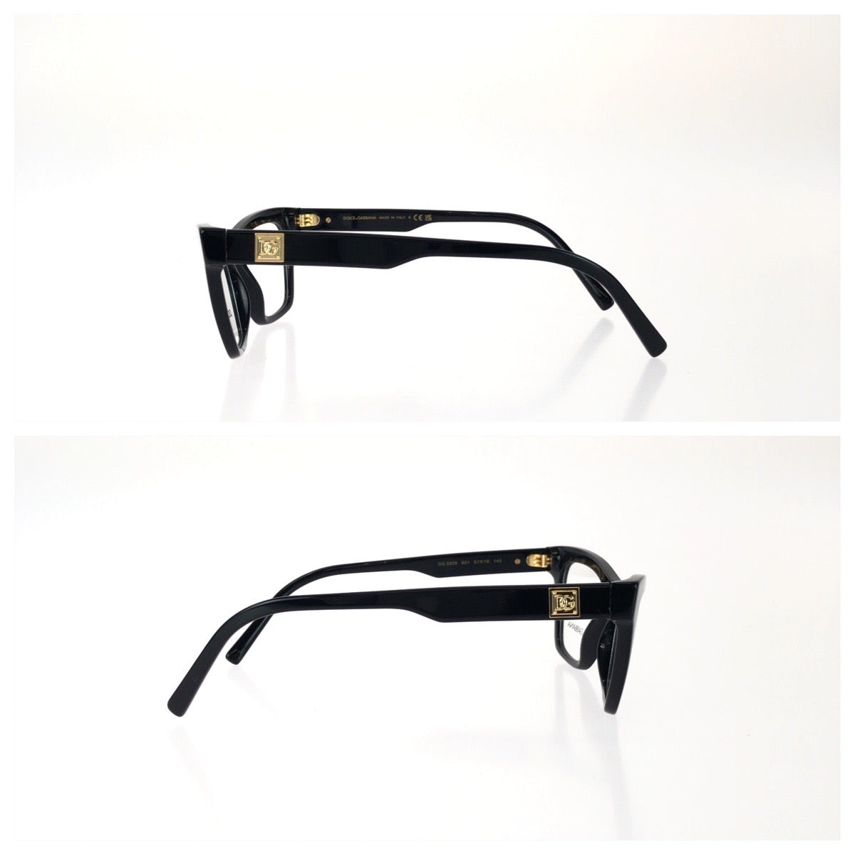 26133
DOLCE&GABBANA ドルチェアンドガッバーナ DGエッセンシャル サイズ51□19 ブラック 黒 ゴールド金具 メタル / プラスチック DG3359 501 メガネ レディース S13