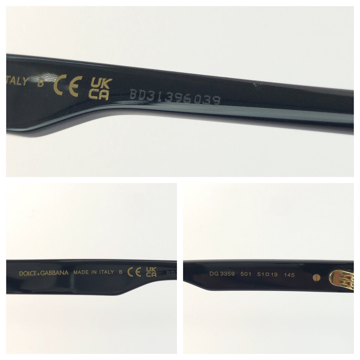 26133
DOLCE&GABBANA ドルチェアンドガッバーナ DGエッセンシャル サイズ51□19 ブラック 黒 ゴールド金具 メタル / プラスチック DG3359 501 メガネ レディース S13