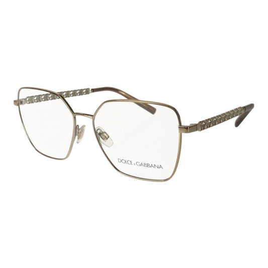 26134
DOLCE&GABBANA ドルチェアンドガッバーナ サイズ54□15 ゴールド ライトゴールド ブラウン メタル / プラスチック DG1351 1365 メガネ レディース S13