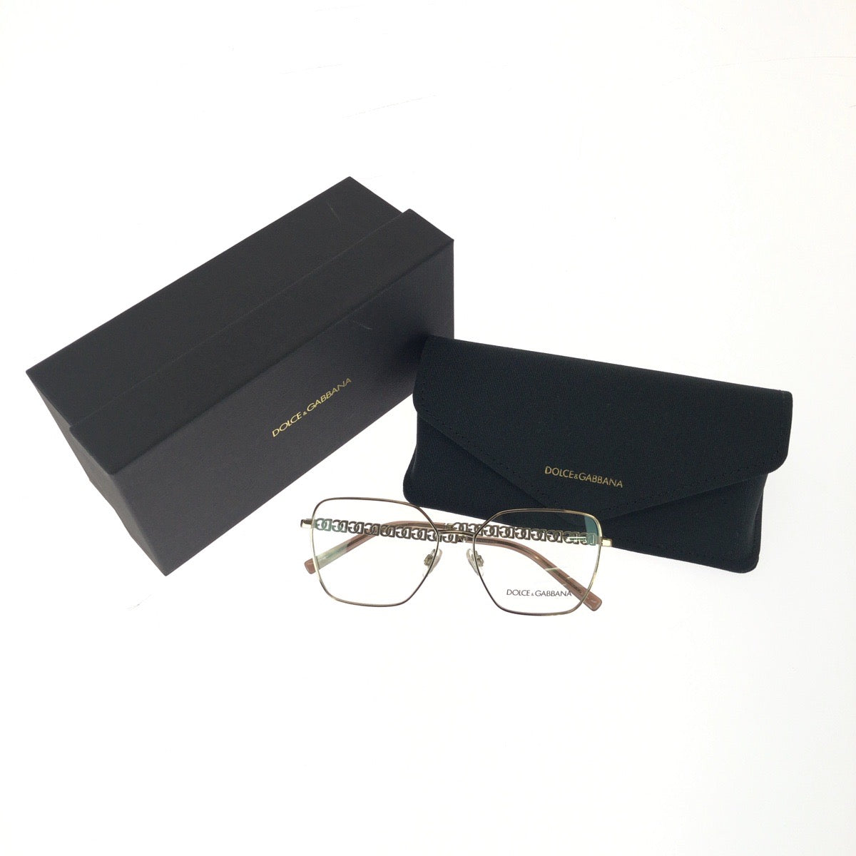 26134
DOLCE&GABBANA ドルチェアンドガッバーナ サイズ54□15 ゴールド ライトゴールド ブラウン メタル / プラスチック DG1351 1365 メガネ レディース S13