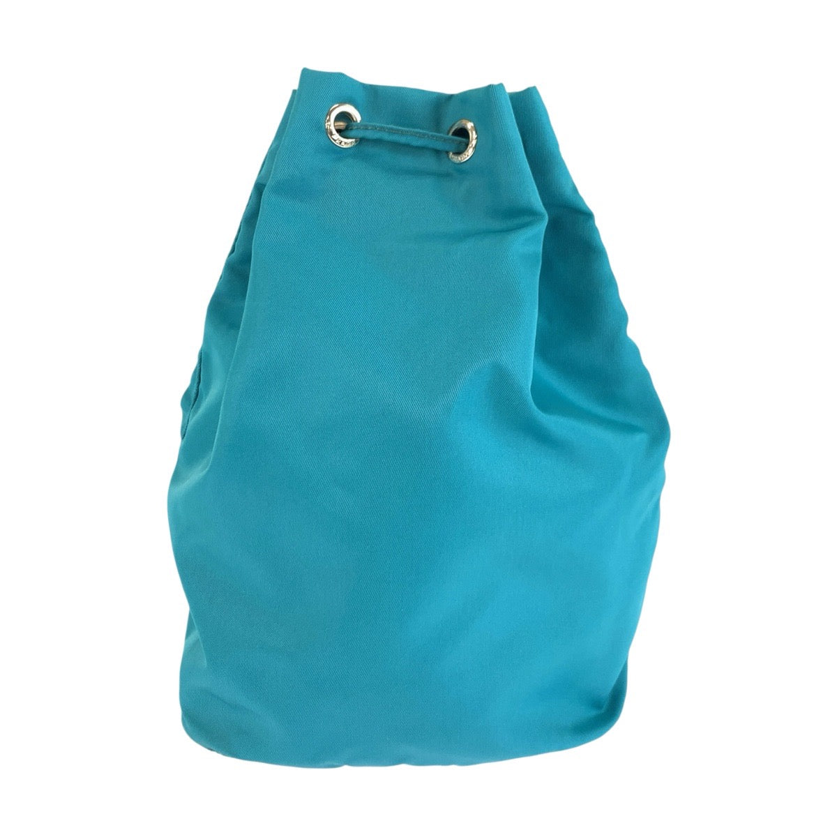 26135
PRADA プラダ テスート 三角ロゴプレート ブルー シルバー金具 ナイロン / レザー ポーチ 小物入れ 巾着 レディース ABP23