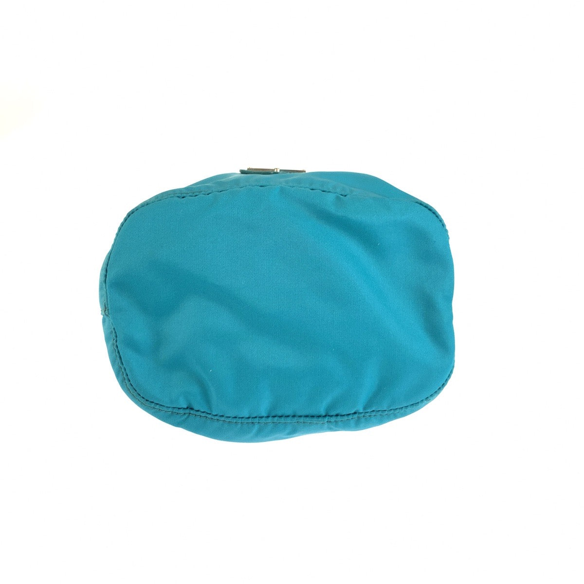 26135
PRADA プラダ テスート 三角ロゴプレート ブルー シルバー金具 ナイロン / レザー ポーチ 小物入れ 巾着 レディース ABP23