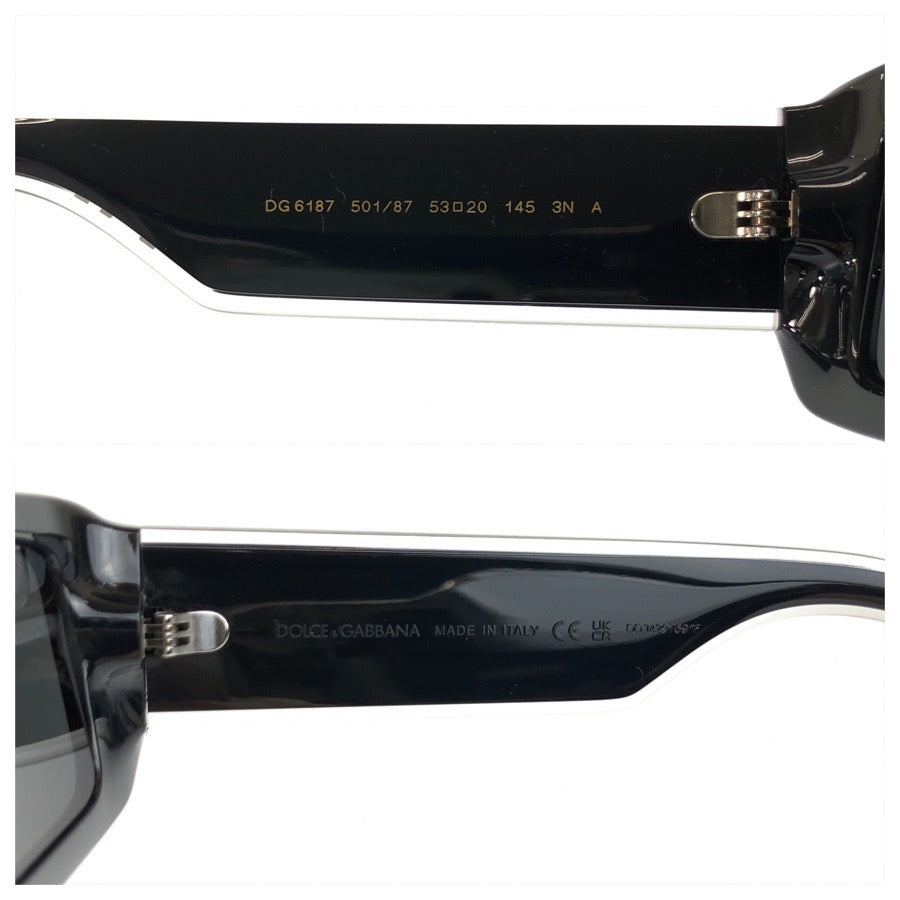 26136
DOLCE&GABBANA ドルチェアンドガッバーナ ブラック 黒 プラスチック DG6187 501/87 53▫︎20 145 3N A サングラス スクエア メンズ S14