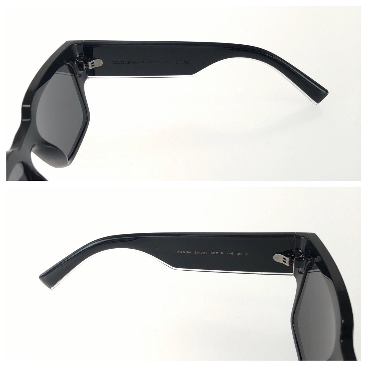 26137
DOLCE&GABBANA ドルチェアンドガッバーナ DGエラスティック サイズ 52□18 ブラック 黒 シルバー金具 プラスチック DG6184 501/87 サングラス 男女兼用 スクエア メンズ S14