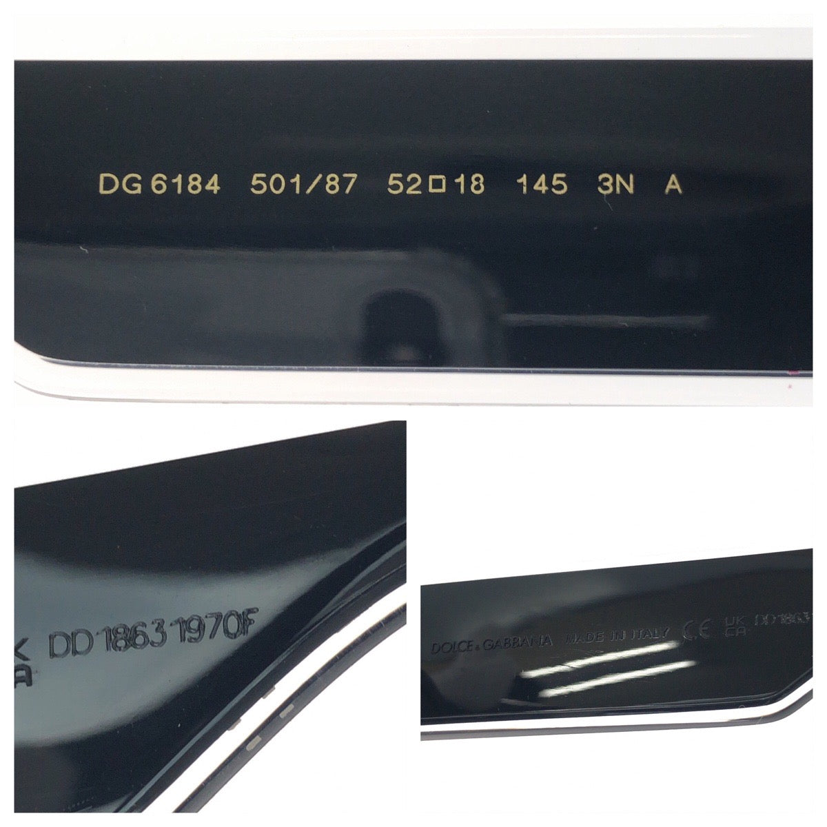 26137
DOLCE&GABBANA ドルチェアンドガッバーナ DGエラスティック サイズ 52□18 ブラック 黒 シルバー金具 プラスチック DG6184 501/87 サングラス 男女兼用 スクエア メンズ S14