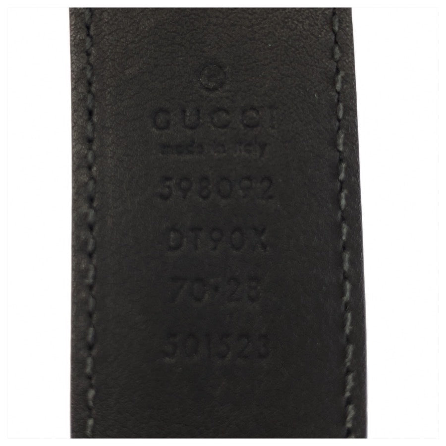 26138
GUCCI グッチ インターロッキングG 70cm/28インチ ブラック 黒 レザー 598092 ベルト 男女兼用 レディース A23