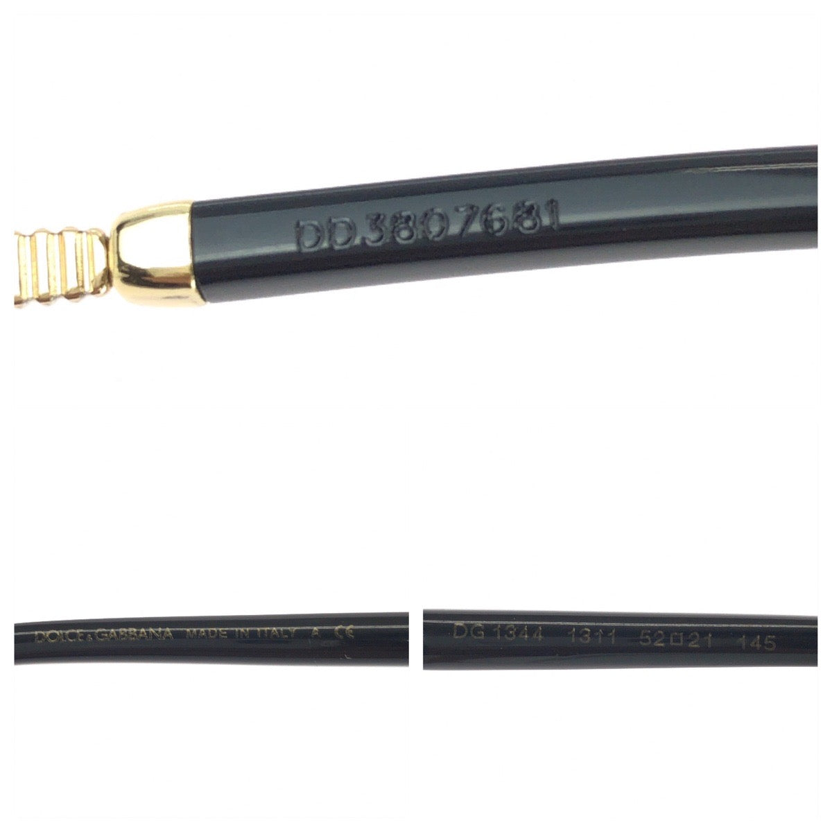 26141
DOLCE&GABBANA ドルチェアンドガッバーナ Essential パント サイズ 52□21 ブラック 黒 ゴールド金具 メタル / プラスチック DG1344 メガネ 伊達メガネ 男女兼用 メンズ S13