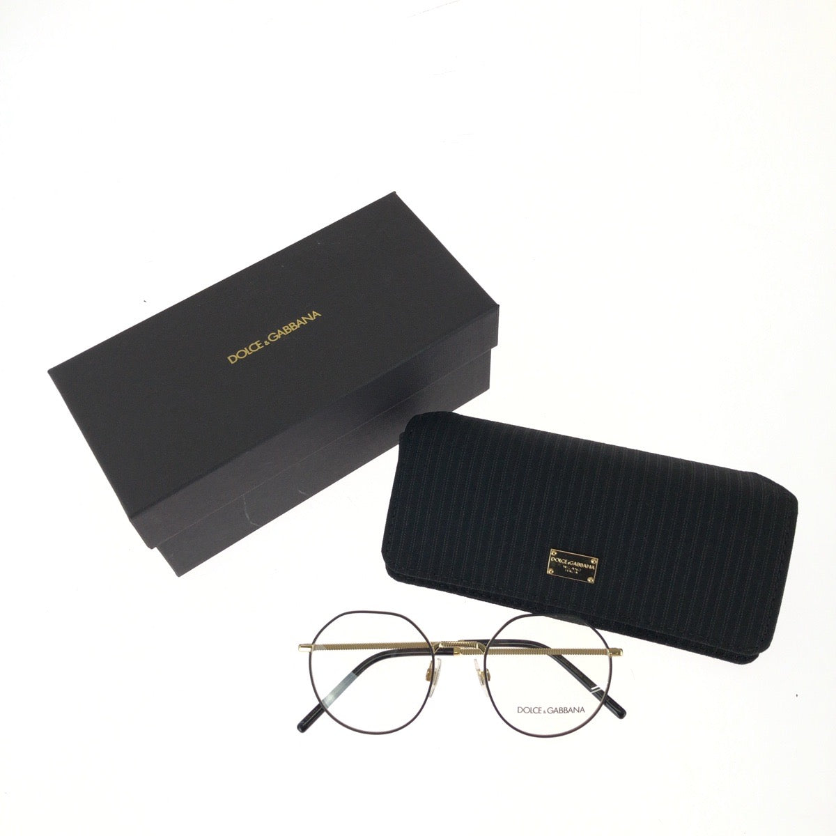 26141
DOLCE&GABBANA ドルチェアンドガッバーナ Essential パント サイズ 52□21 ブラック 黒 ゴールド金具 メタル / プラスチック DG1344 メガネ 伊達メガネ 男女兼用 メンズ S13