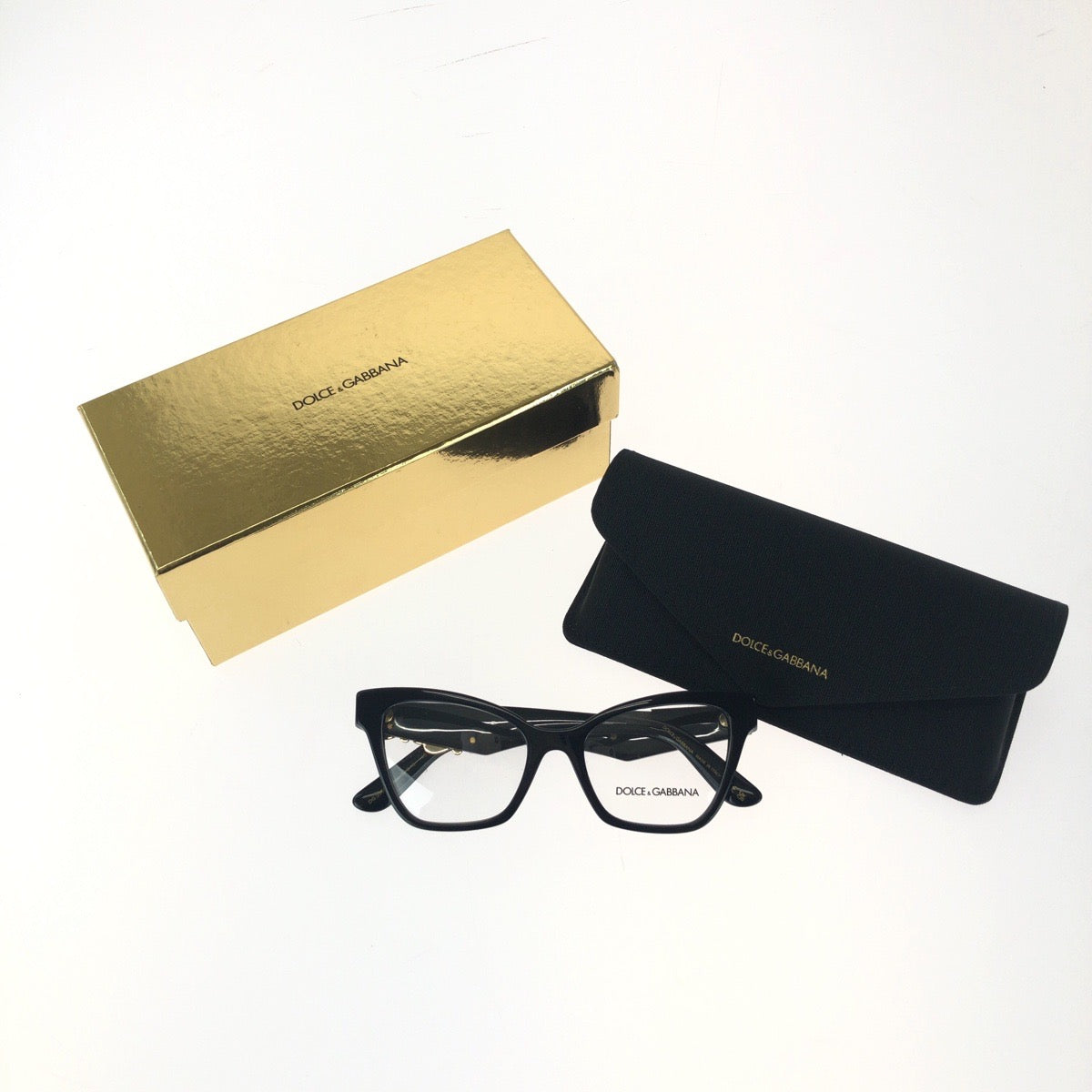 26142
DOLCE&GABBANA ドルチェアンドガッバーナ DGロゴ サイズ52□18 ブラック 黒 ゴールド金具 プラスチック / メタル DG3369 501 メガネ 伊達メガネ 男女兼用 レディース SA13