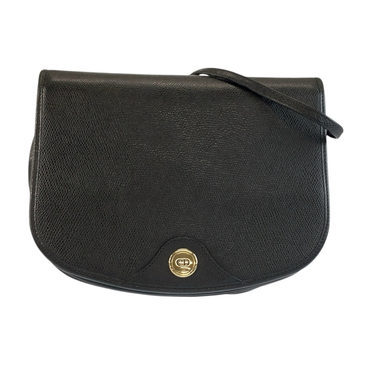 26147
Christian Dior クリスチャンディオール ヴィンテージ ブラック 黒 ゴールド金具 レザー ショルダーバッグ ポシェット レディース ABP35