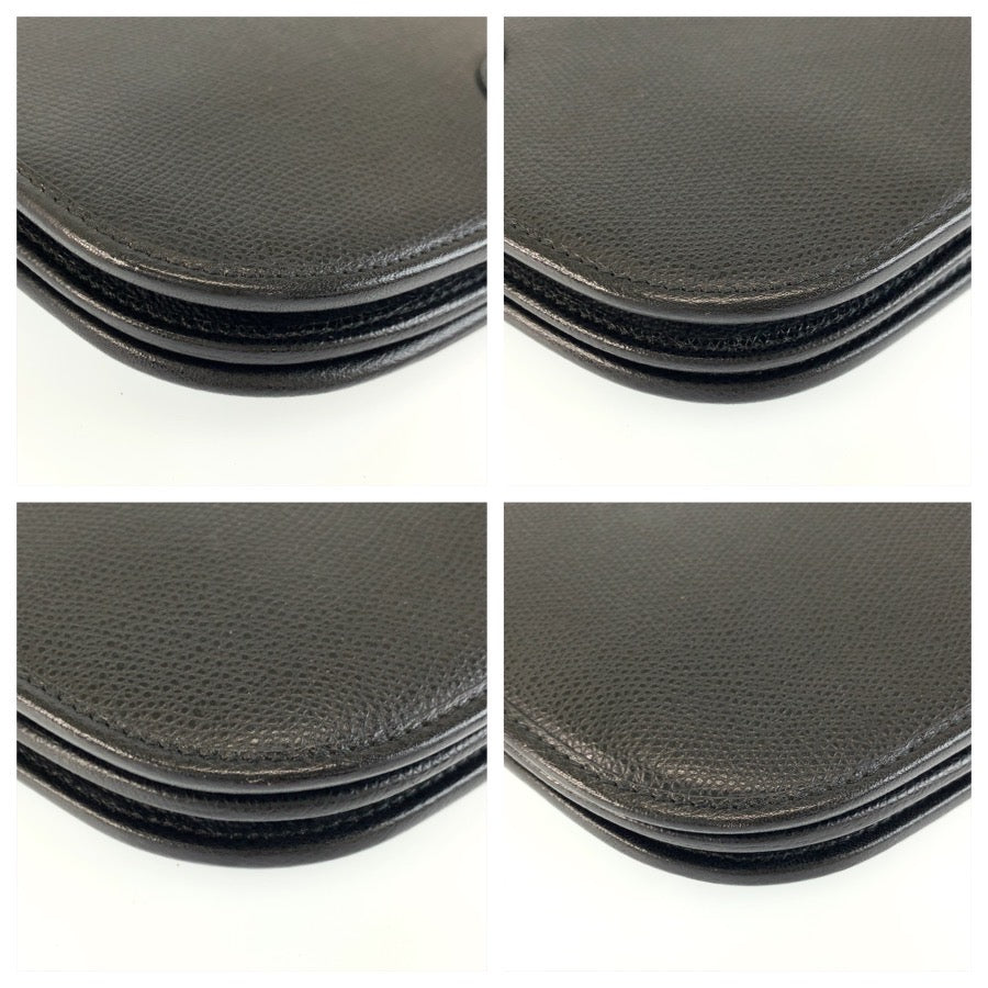 26147
Christian Dior クリスチャンディオール ヴィンテージ ブラック 黒 ゴールド金具 レザー ショルダーバッグ ポシェット レディース ABP35