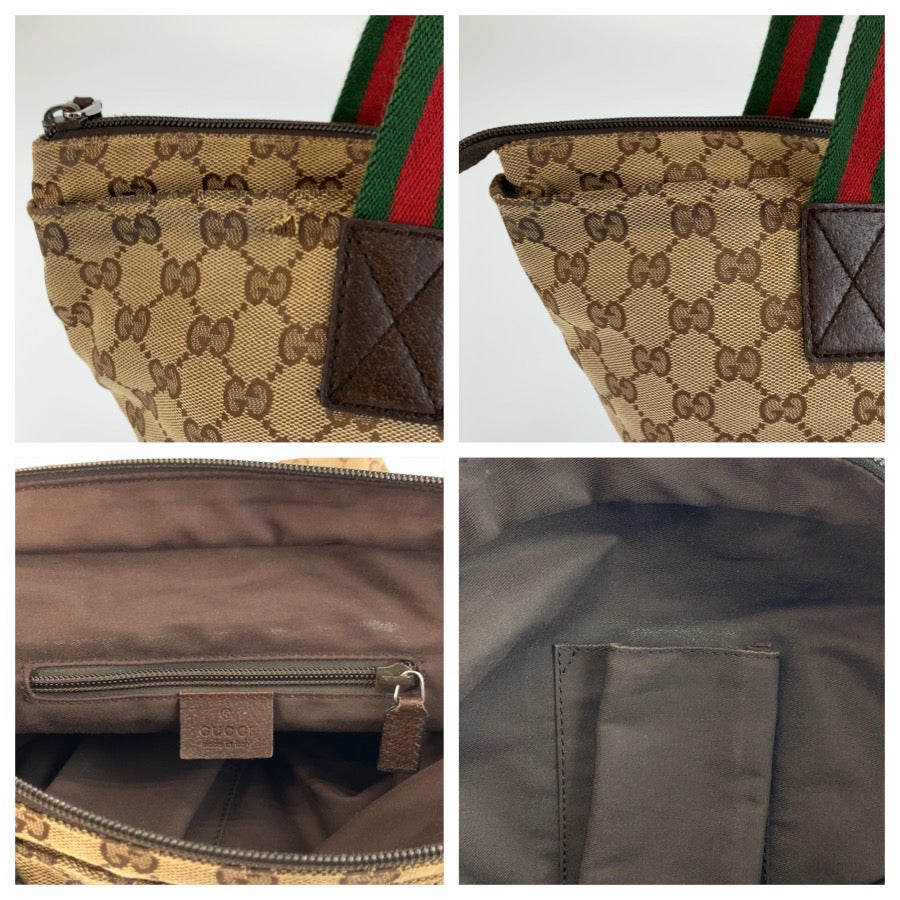 26148
GUCCI グッチ シェリーライン ベージュ ブラウン GGキャンバス 131228 トートバッグ ハンドバッグ レディース B28