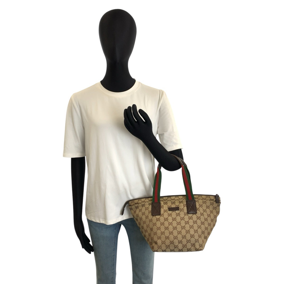 26148
GUCCI グッチ シェリーライン ベージュ ブラウン GGキャンバス 131228 トートバッグ ハンドバッグ レディース B28