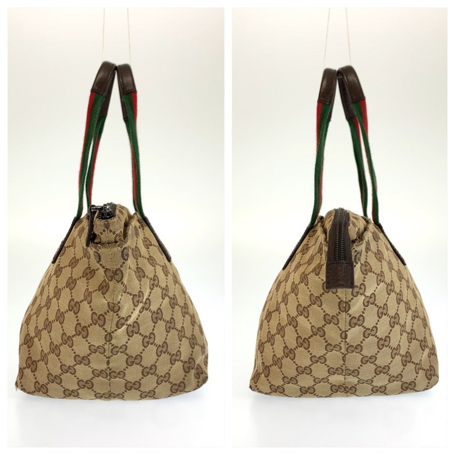 26148
GUCCI グッチ シェリーライン ベージュ ブラウン GGキャンバス 131228 トートバッグ ハンドバッグ レディース B28