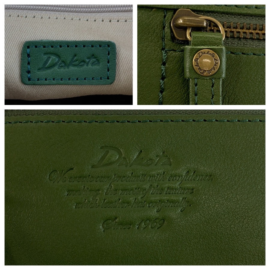 26150
Dakota ダコタ グリーン ゴールド金具 レザー ショルダーバッグ ポシェット レディース A14