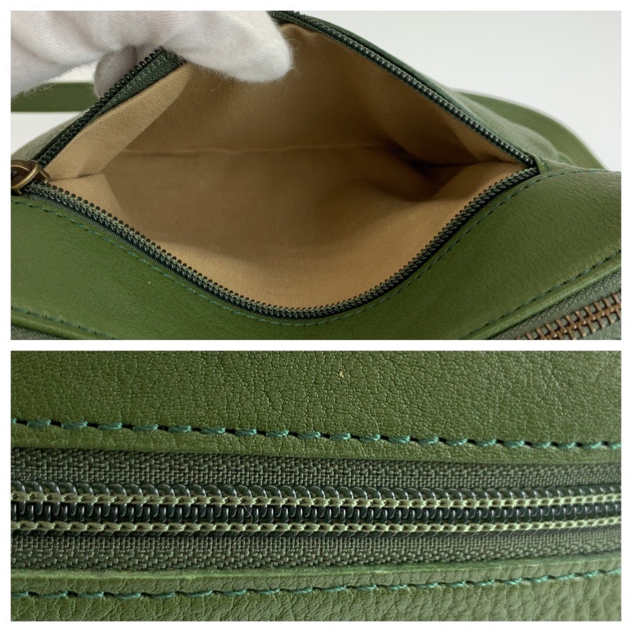 26150
Dakota ダコタ グリーン ゴールド金具 レザー ショルダーバッグ ポシェット レディース A14