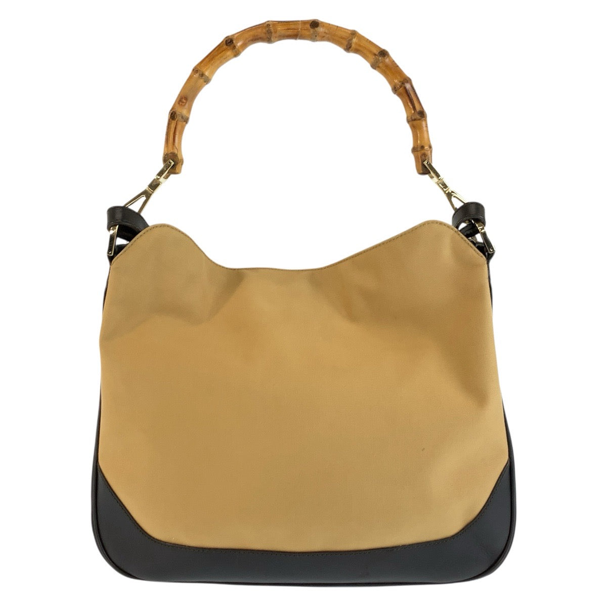 26152
GUCCI グッチ バンブー シェリーライン ベージュ ブラック ゴールド金具 キャンバス 001 4095 ハンドバッグ ショルダーバッグ レディース ABP35