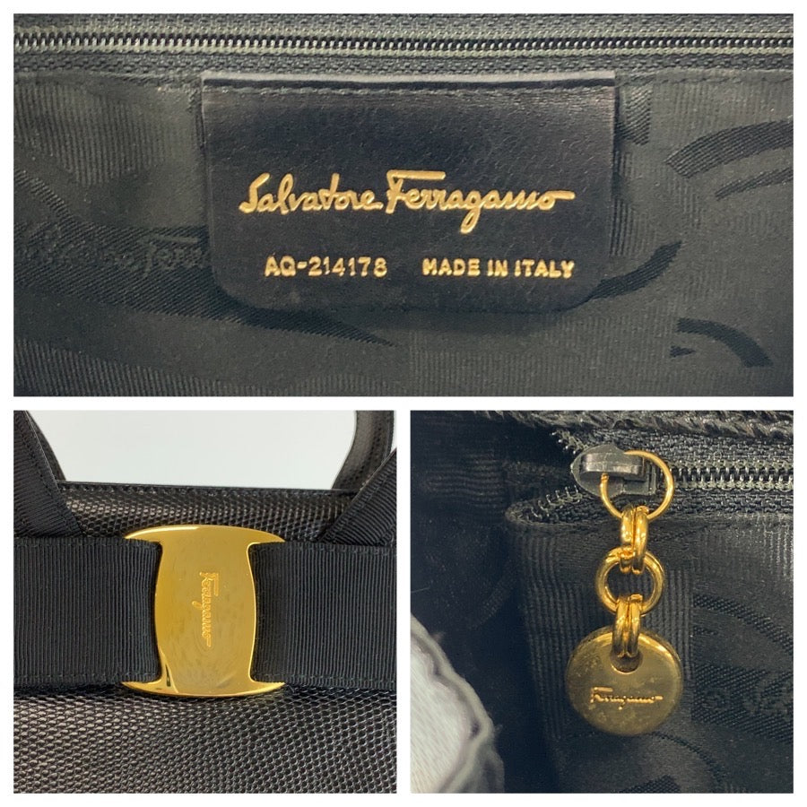26154
Salvatore Ferragamo サルヴァトーレフェラガモ ヴァラリボン ブラック 黒 ゴールド金具 レザー AQ-214178 ハンドバッグ ショルダーバッグ 2way レディース ABP35