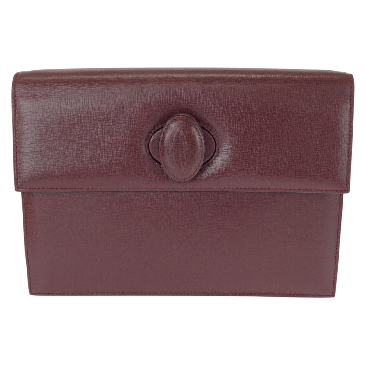 26157
CARTIER カルティエ ヴィンテージ マストライン ワインレッド ボルドー ゴールド金具 レザー クラッチバッグ セカンドバッグ レディース A28