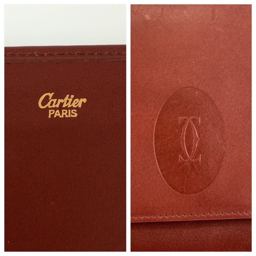 26158
CARTIER カルティエ マストライン ワインレッド ゴールド金具 レザー クラッチバッグ セカンドバッグ メンズ ABP16