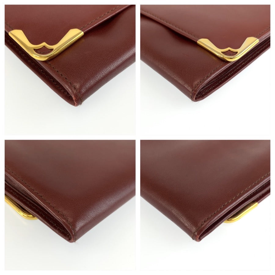 26158
CARTIER カルティエ マストライン ワインレッド ゴールド金具 レザー クラッチバッグ セカンドバッグ メンズ ABP16