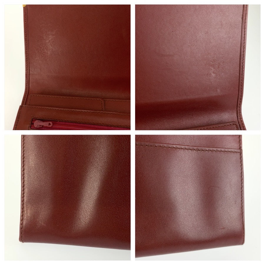 26158
CARTIER カルティエ マストライン ワインレッド ゴールド金具 レザー クラッチバッグ セカンドバッグ メンズ ABP16