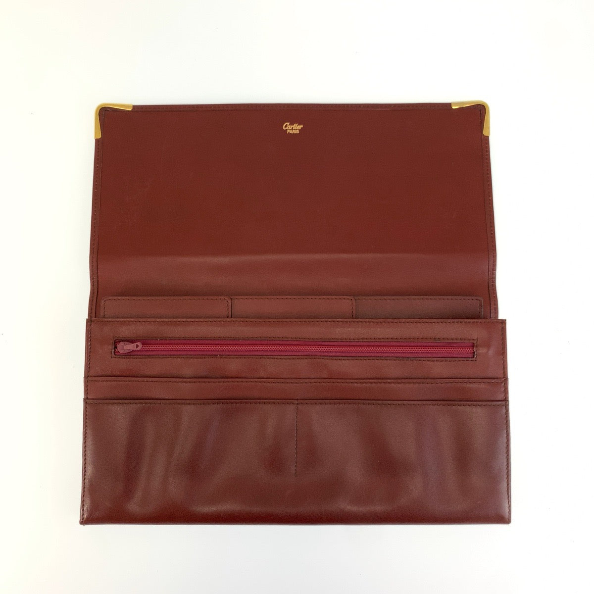 26158
CARTIER カルティエ マストライン ワインレッド ゴールド金具 レザー クラッチバッグ セカンドバッグ メンズ ABP16