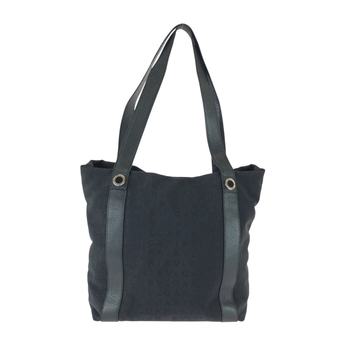 26159
BVLGARI ブルガリ ロゴマニア ブラック 黒 シルバー金具 キャンバス / レザー トートバッグ ショルダーバッグ レディース ABP21