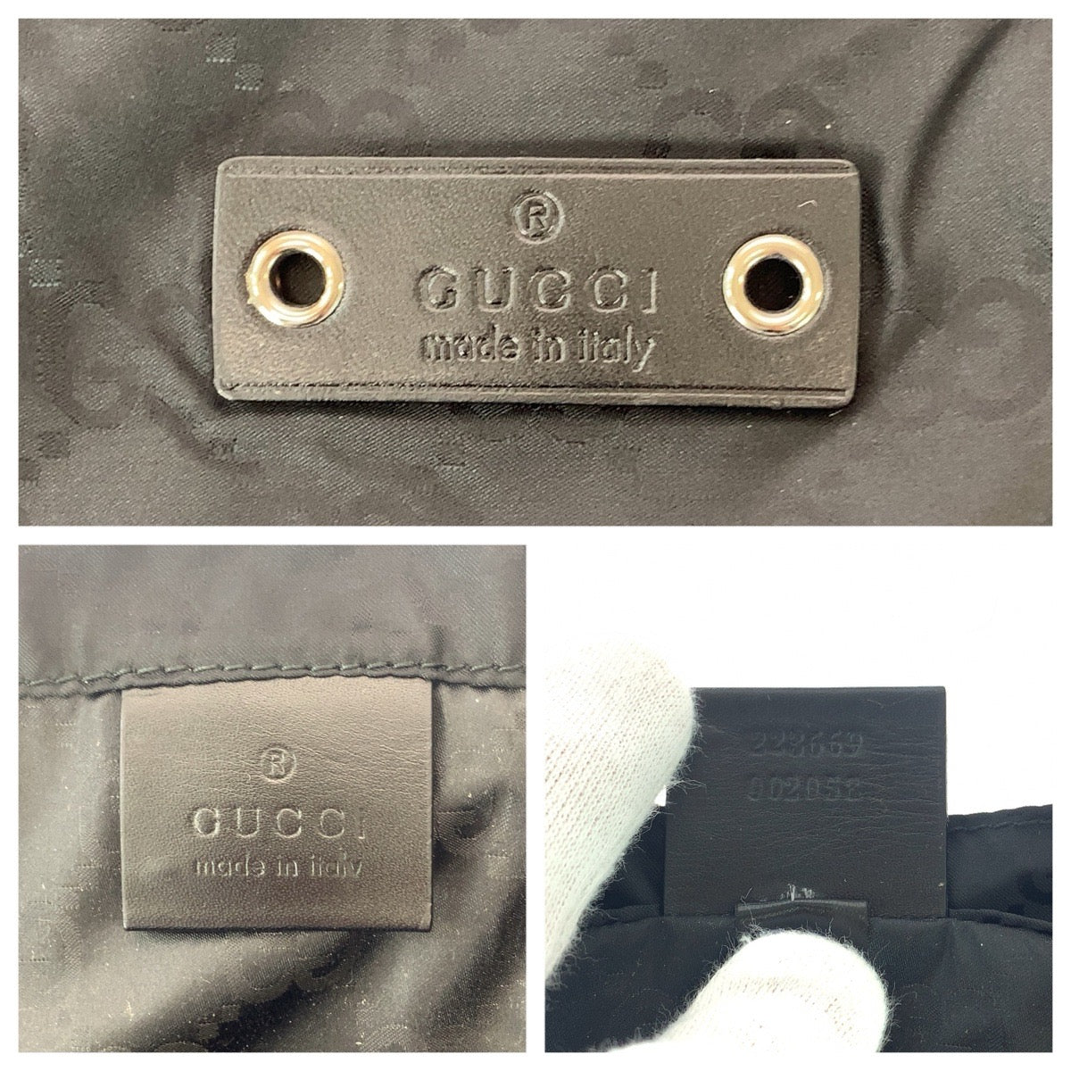 26162
GUCCI グッチ GG柄 テディベア パッカブル ブラック 黒 ナイロン 223669 トートバッグ エコバッグ レディース A42