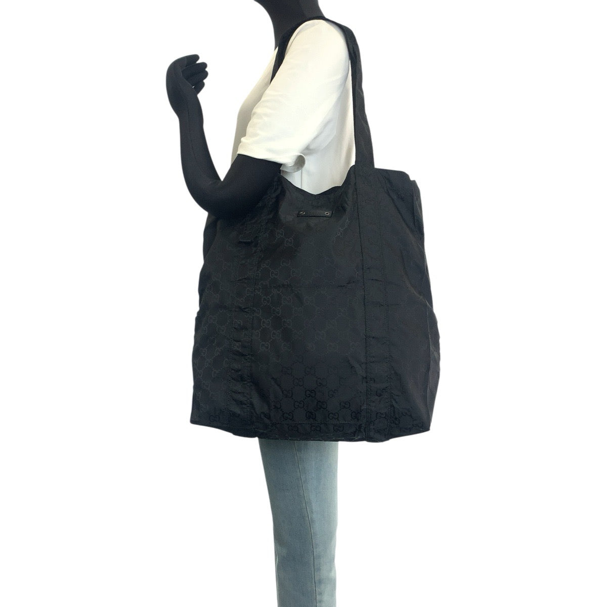 26162
GUCCI グッチ GG柄 テディベア パッカブル ブラック 黒 ナイロン 223669 トートバッグ エコバッグ レディース A42
