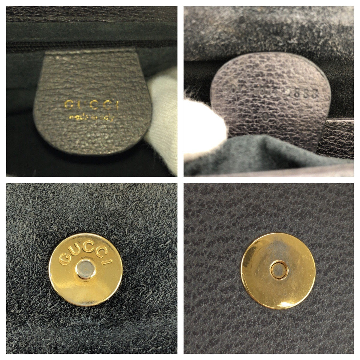 26163
GUCCI グッチ バンブー グレー ブラック ゴールド金具 レザー 001 1014 1888 ハンドバッグ レディース ABP30