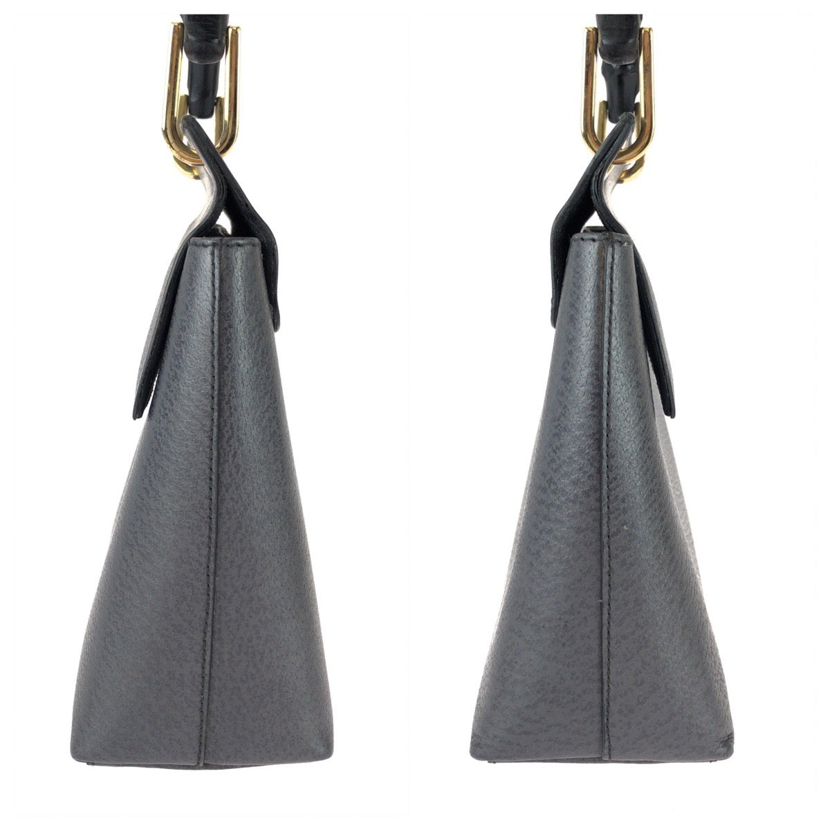 26163
GUCCI グッチ バンブー グレー ブラック ゴールド金具 レザー 001 1014 1888 ハンドバッグ レディース ABP30
