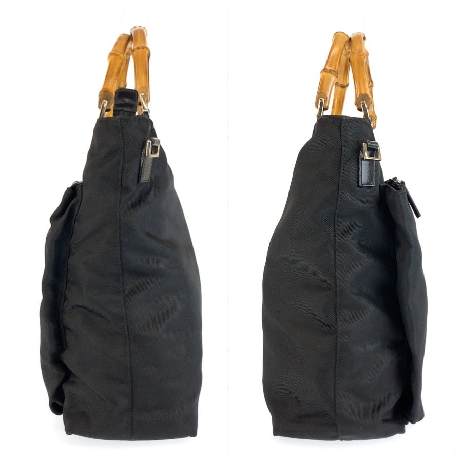 26164
GUCCI グッチ バンブー ブラック 黒 ナイロン 001 3754 1577 ハンドバッグ レディース AB30