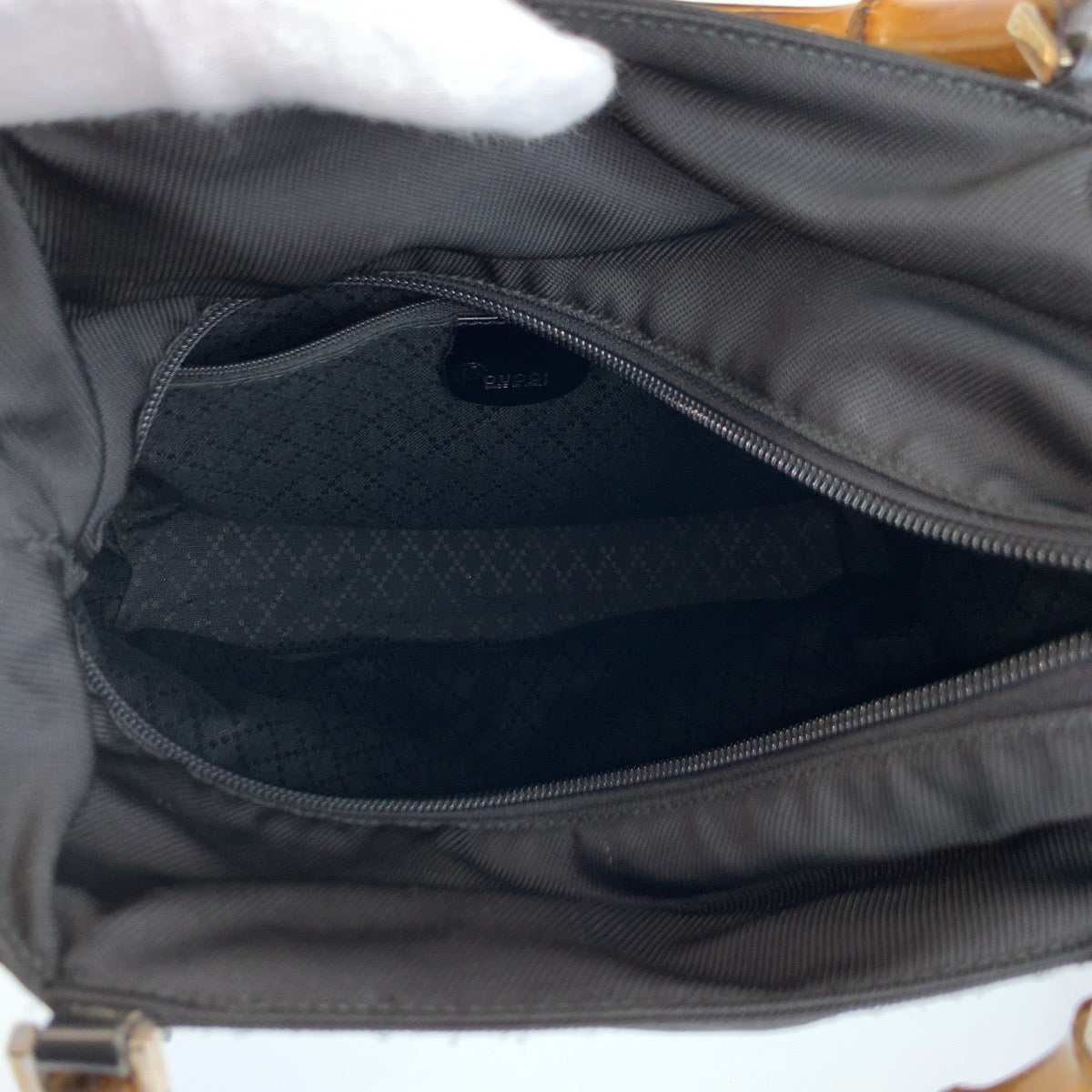 26164
GUCCI グッチ バンブー ブラック 黒 ナイロン 001 3754 1577 ハンドバッグ レディース AB30