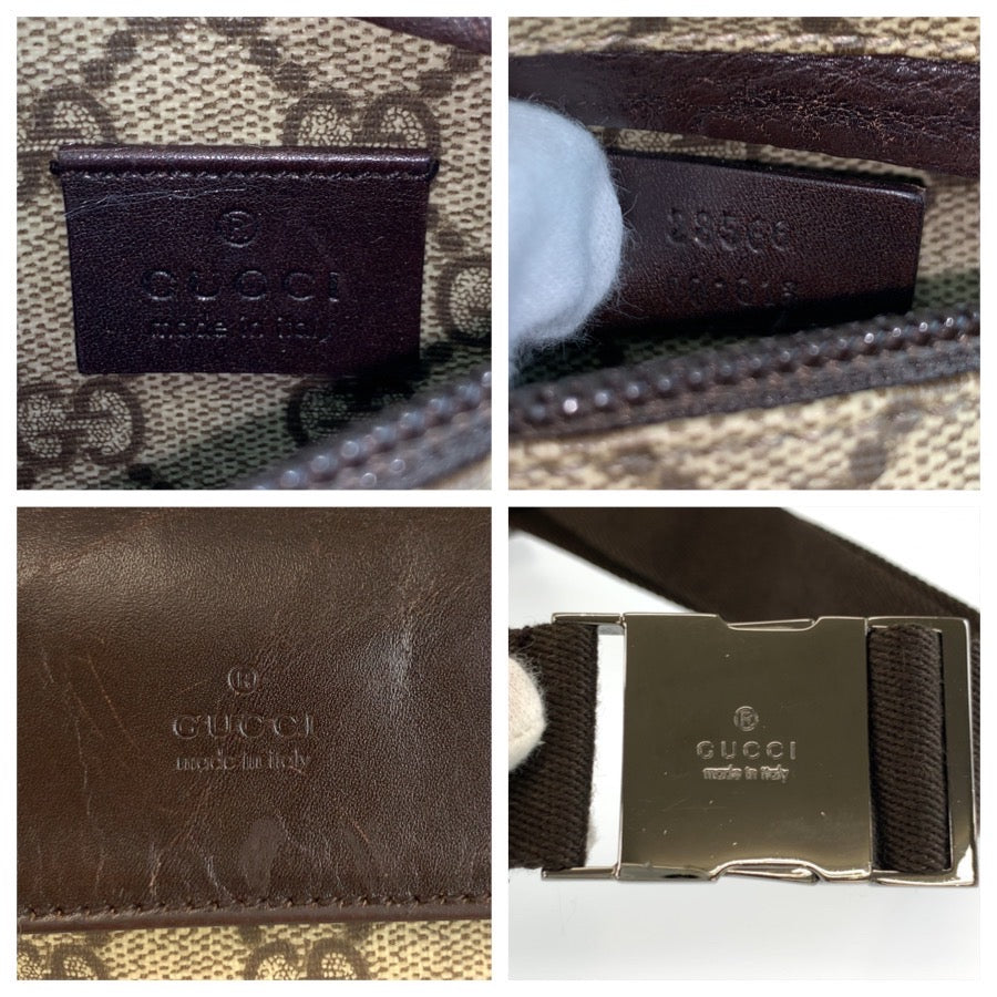 26165
GUCCI グッチ ブラウン ベージュ GGスプリームキャンバス / レザー 28566 ボディバッグ ウエストポーチ メンズ ABP44