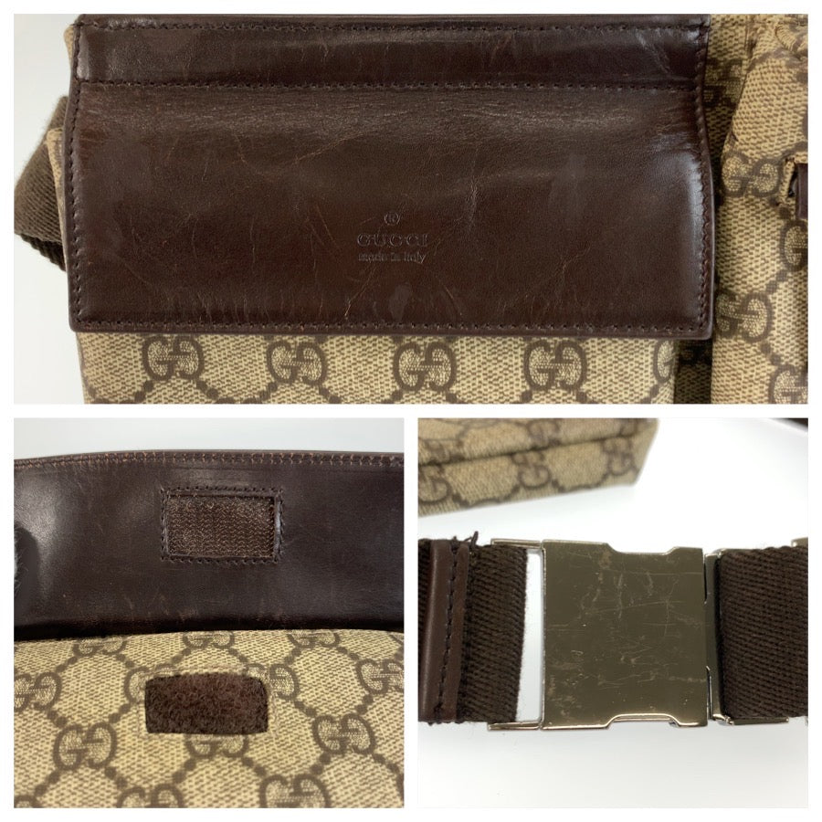 26165
GUCCI グッチ ブラウン ベージュ GGスプリームキャンバス / レザー 28566 ボディバッグ ウエストポーチ メンズ ABP44