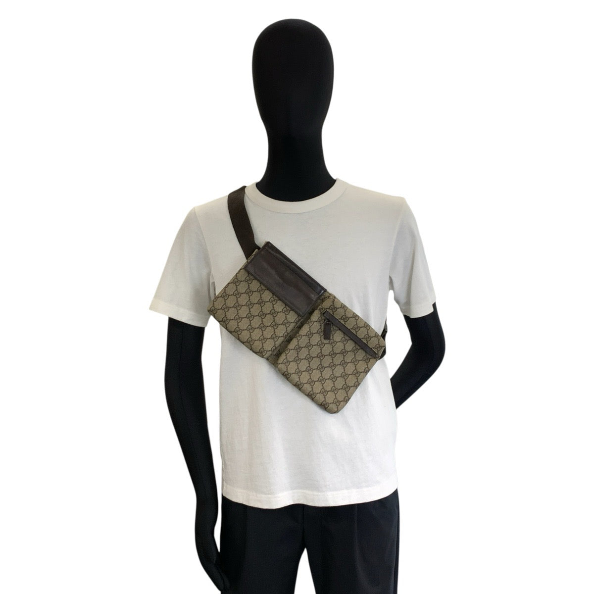 26165
GUCCI グッチ ブラウン ベージュ GGスプリームキャンバス / レザー 28566 ボディバッグ ウエストポーチ メンズ ABP44