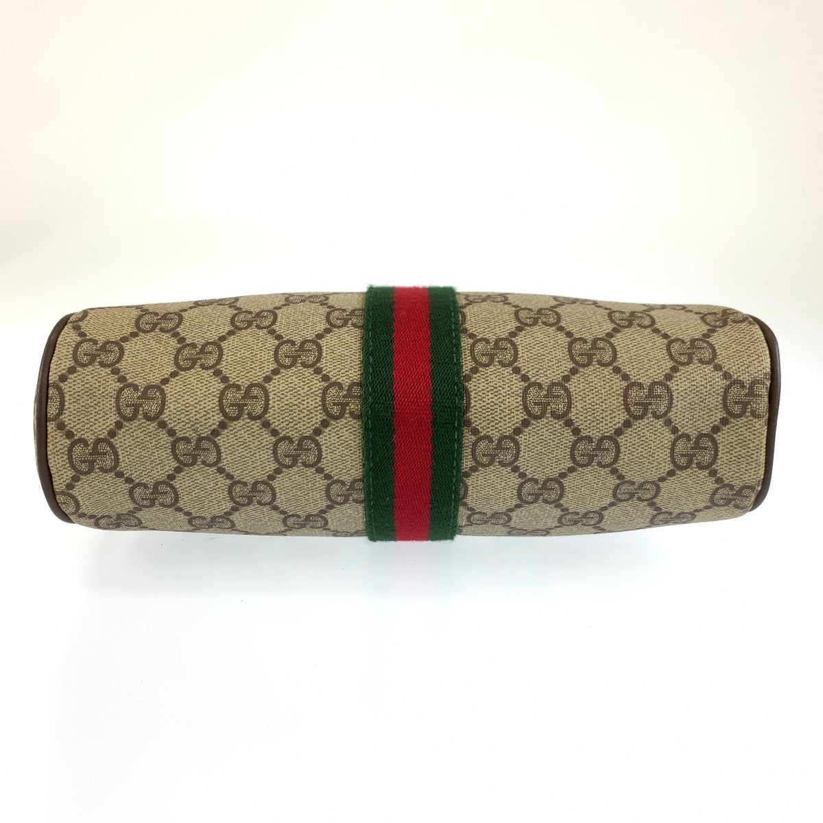26166
GUCCI グッチ ヴィンテージ シェリーライン ベージュ ブラウン ゴールド金具 GGスプリームキャンバス / レザー ショルダーバッグ ポシェット レディース AB36