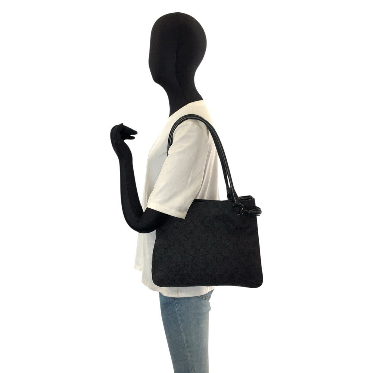 26167
GUCCI グッチ ブラック 黒 GGキャンバス / レザー 101971 トートバッグ ショルダーバッグ レディース ABP35
