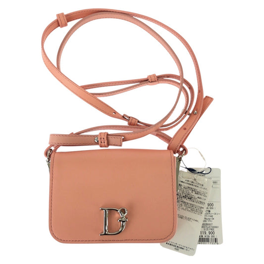 26168
DSQUARED2 ディースクエアード D2 STATEMENT D2ロゴ 2way ピンク シルバー金具 レザー ショルダーバッグ ハンドバッグ レディース SA35