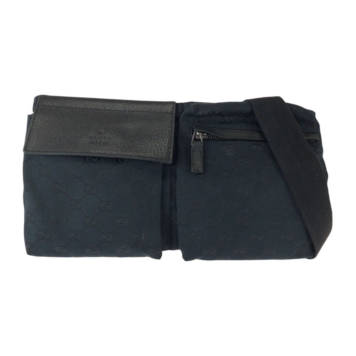 26169
GUCCI グッチ ブラック 黒 シルバー金具 GGキャンバス / レザー 28566 ボディバッグ ウエストポーチ レディース ABP36