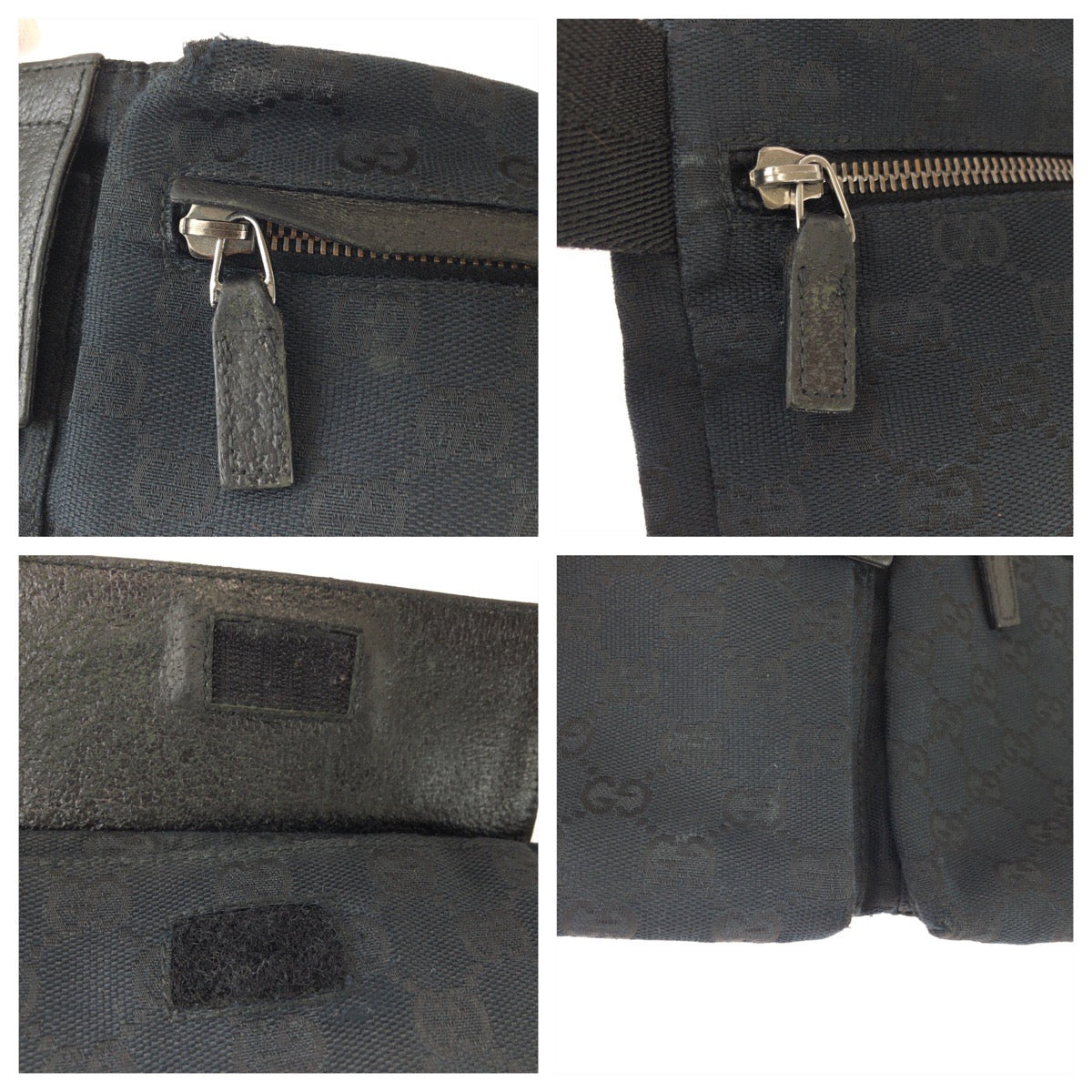 26169
GUCCI グッチ ブラック 黒 シルバー金具 GGキャンバス / レザー 28566 ボディバッグ ウエストポーチ レディース ABP36