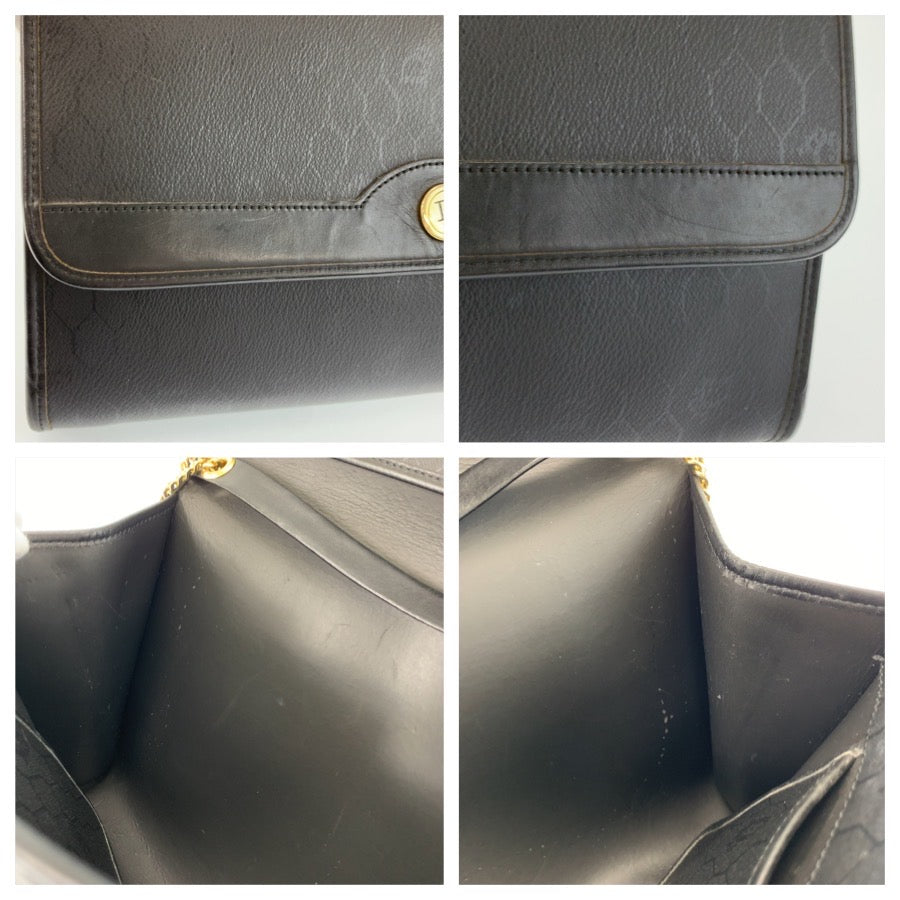 26170
Christian Dior クリスチャンディオール ヴィンテージ ハニカム柄 ブラック 黒 ゴールド金具 PVC ハンドバッグ チェーンショルダーバッグ レディース ABP35